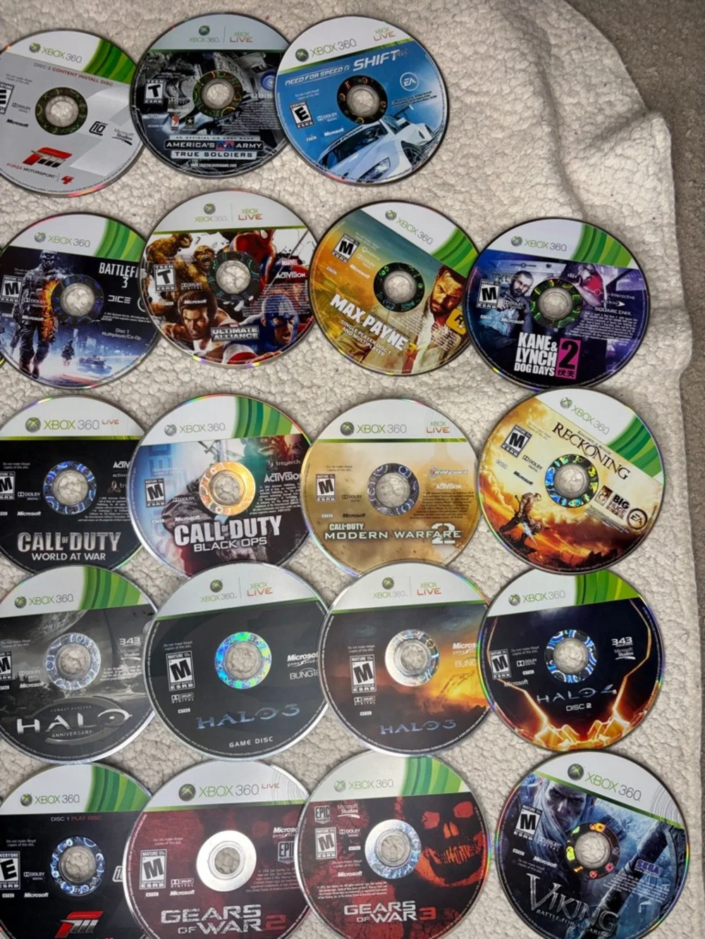 Set of 62 XBox 360 Video Games